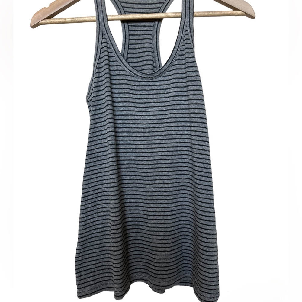 Lululemon Black Grey Striped Racerback Yoga Tank Top Size 6